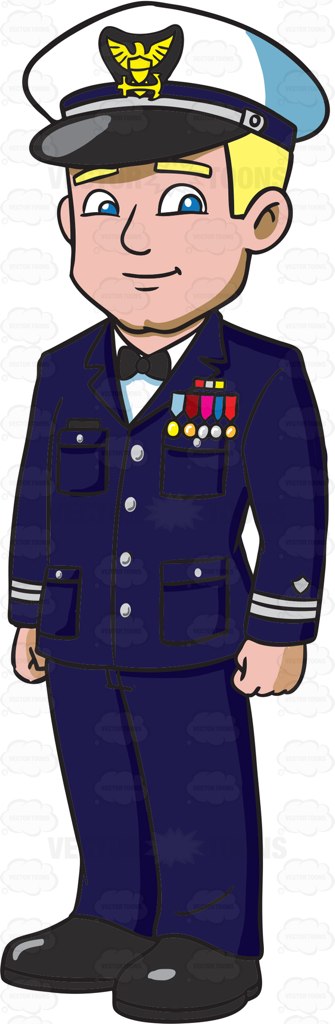 A blonde man wearing. Navy clipart uniform coast guard