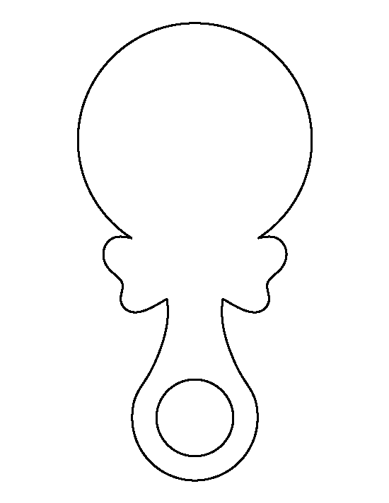 Pacifier clipart coloring page. Rattle pattern use the