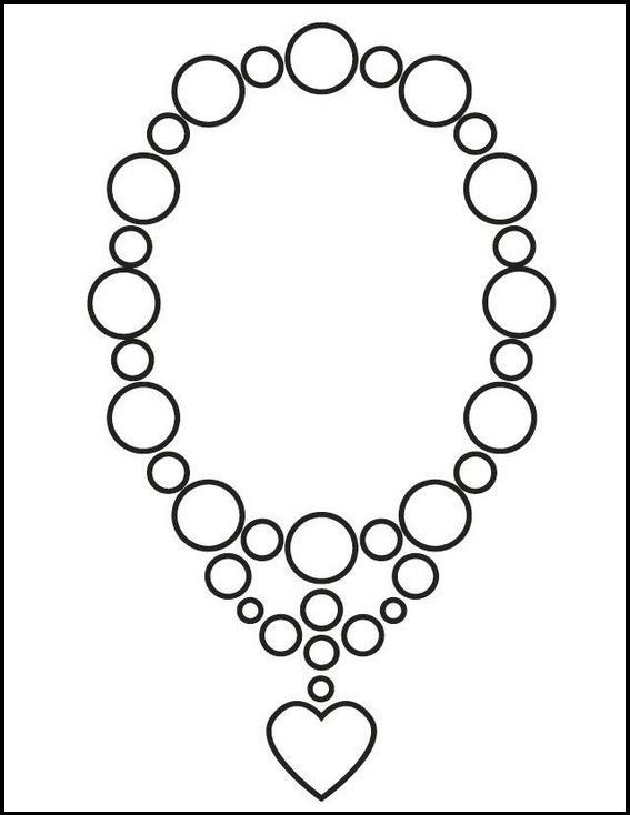 necklace clipart coloring page