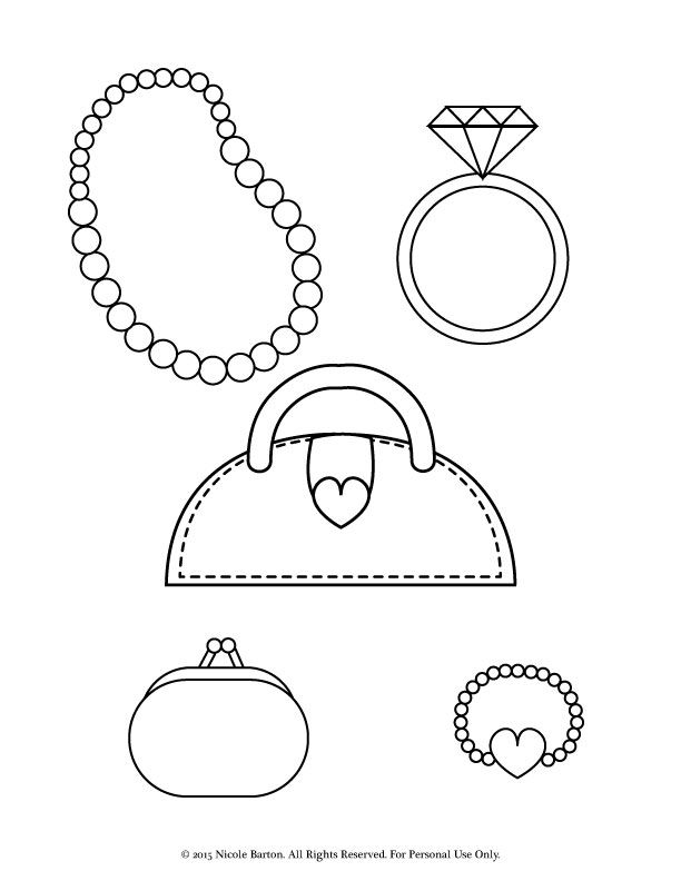 necklace clipart coloring page