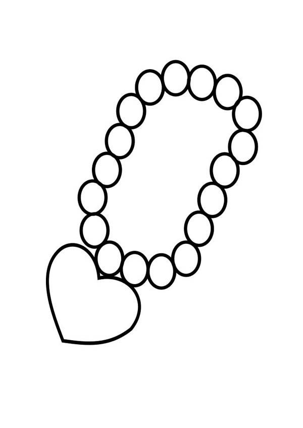 Jewelry how to draw. Necklace clipart colouring