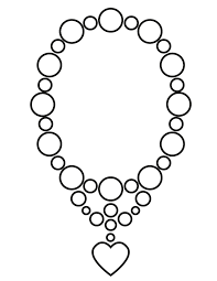 necklace clipart colouring sheet