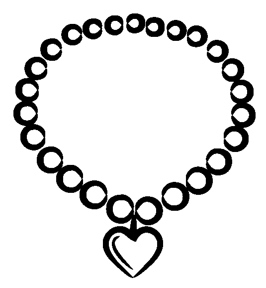 necklace clipart colouring sheet