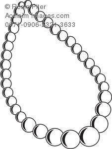 Pearls clipart neck chain. Clip art illustration of
