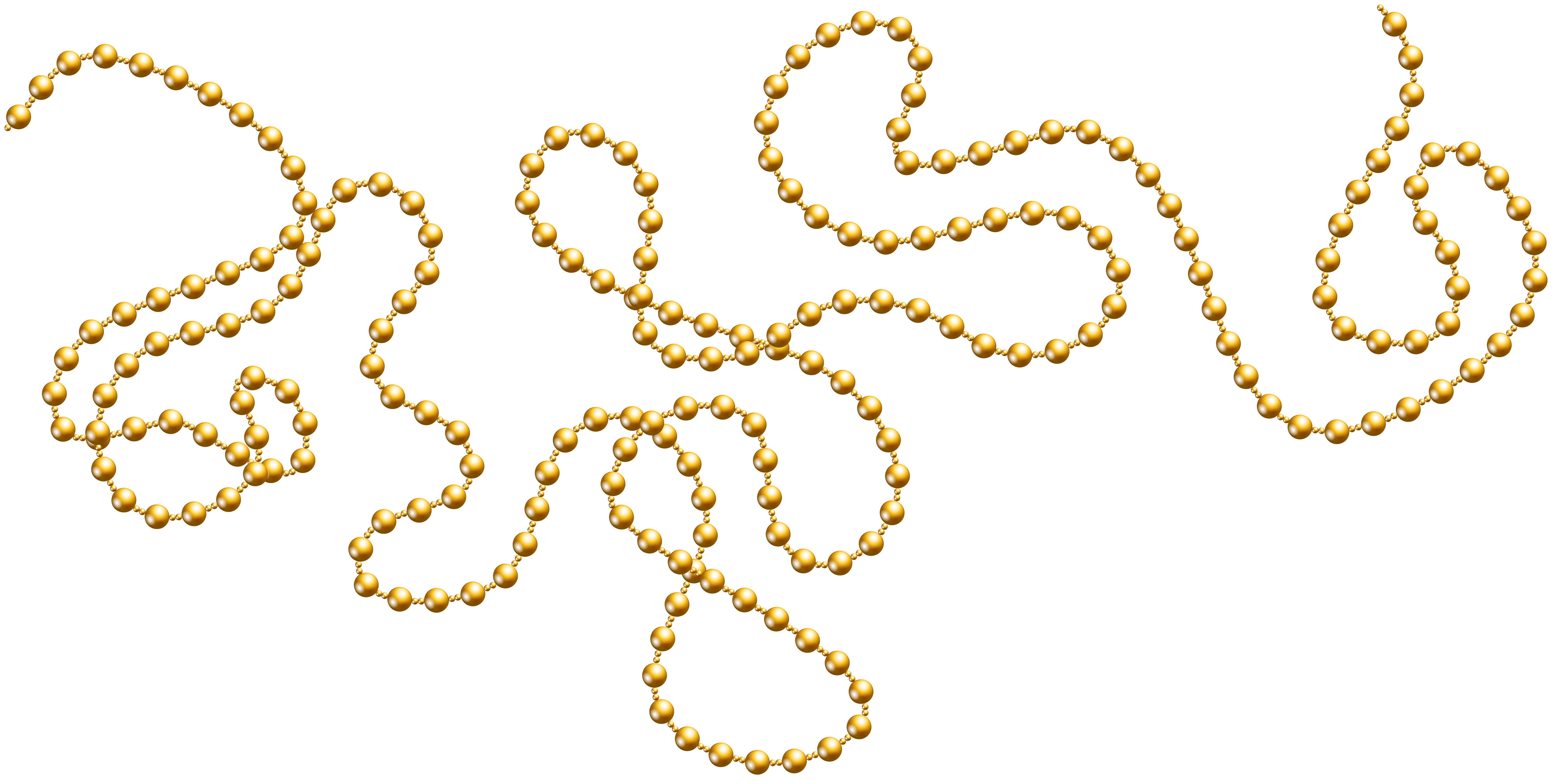 Gold beads decoration transparent. Necklace clipart glass bead