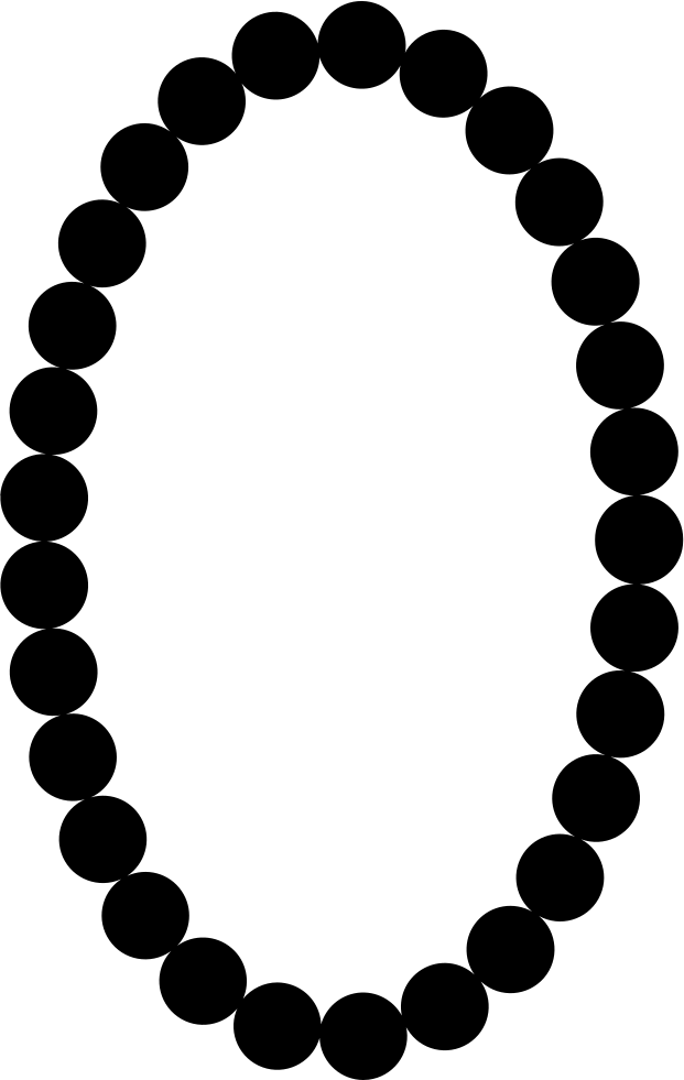 Pearls necklace oval frame. Pearl clipart pearl circle