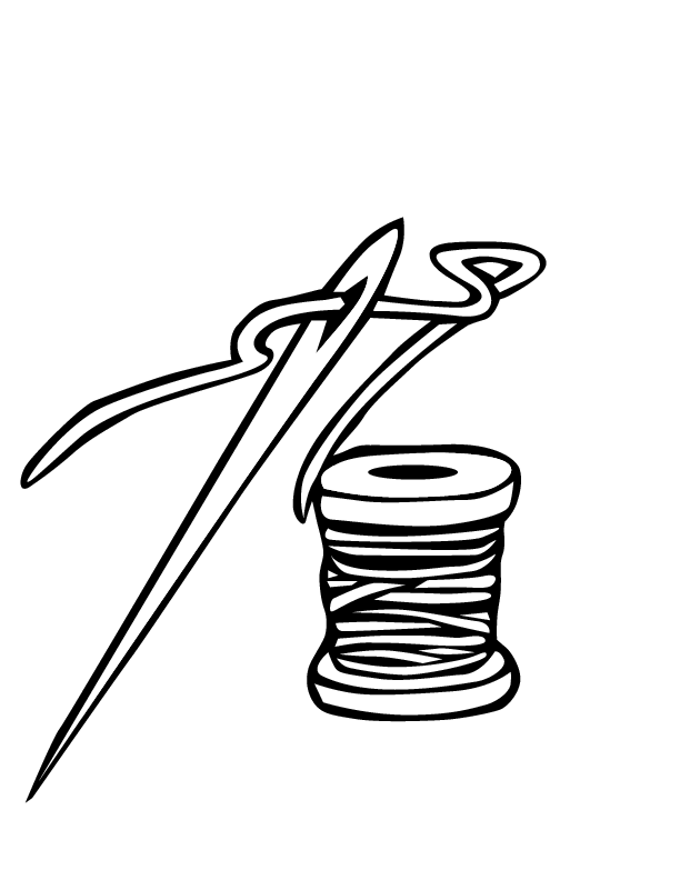 needle clipart coloring page