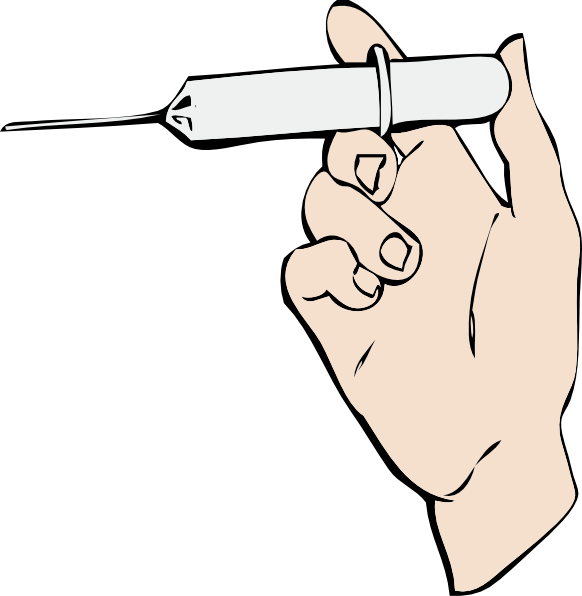 Clip art at clker. Syringe clipart hand holding