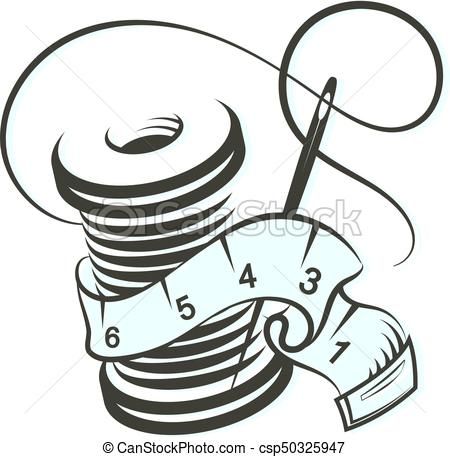 Needle clipart illustration. And thread reel for