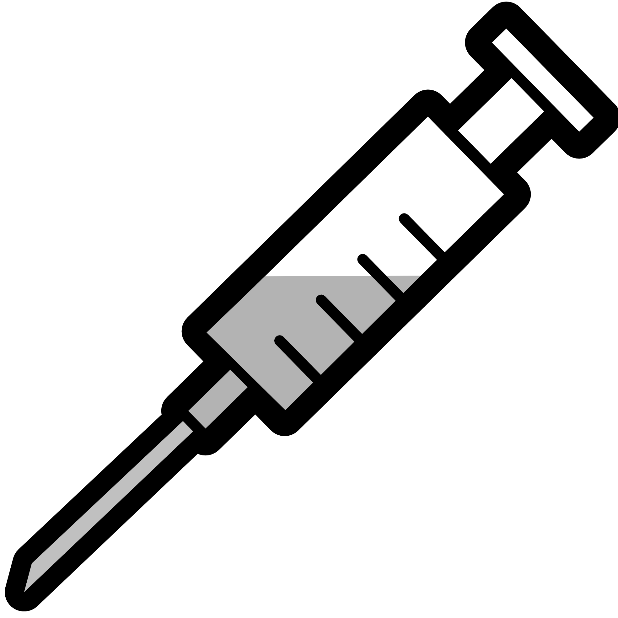 Needle clipart medical. Syringe black and white