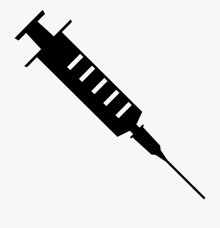 Needle clipart medical. Drawing syringe black and