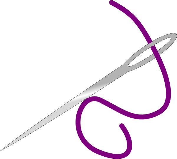 Quilting clipart thread. Needle purple clip art