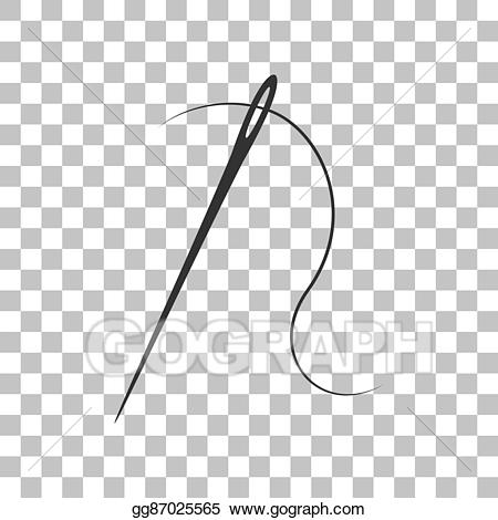 Needle clipart sweing. Eps illustration with thread
