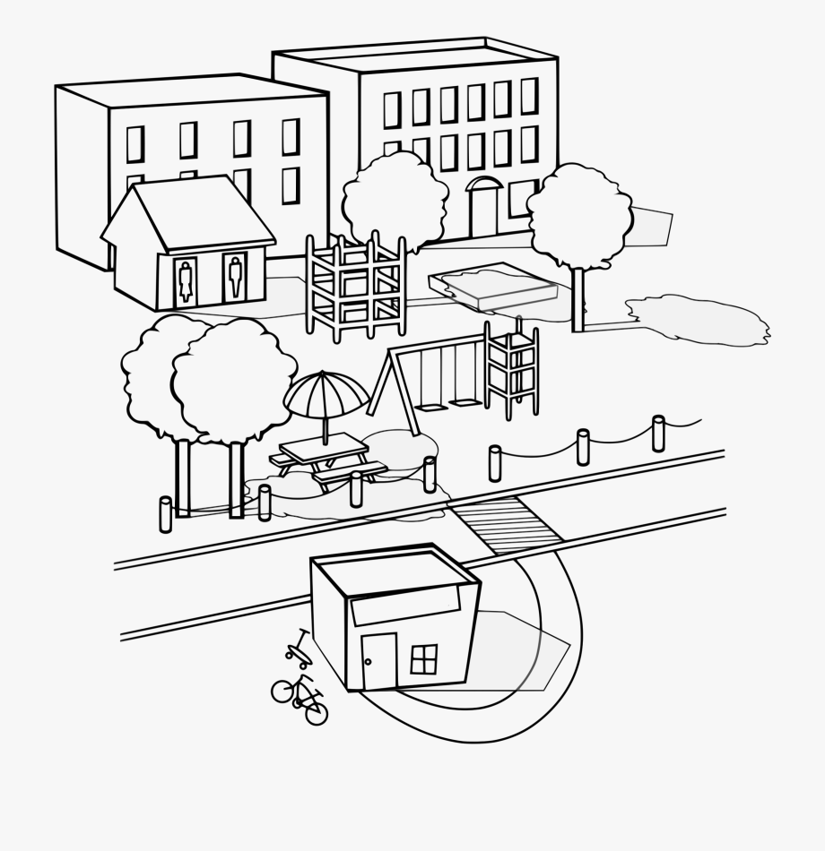 Neighborhood clipart black and white. Info my 