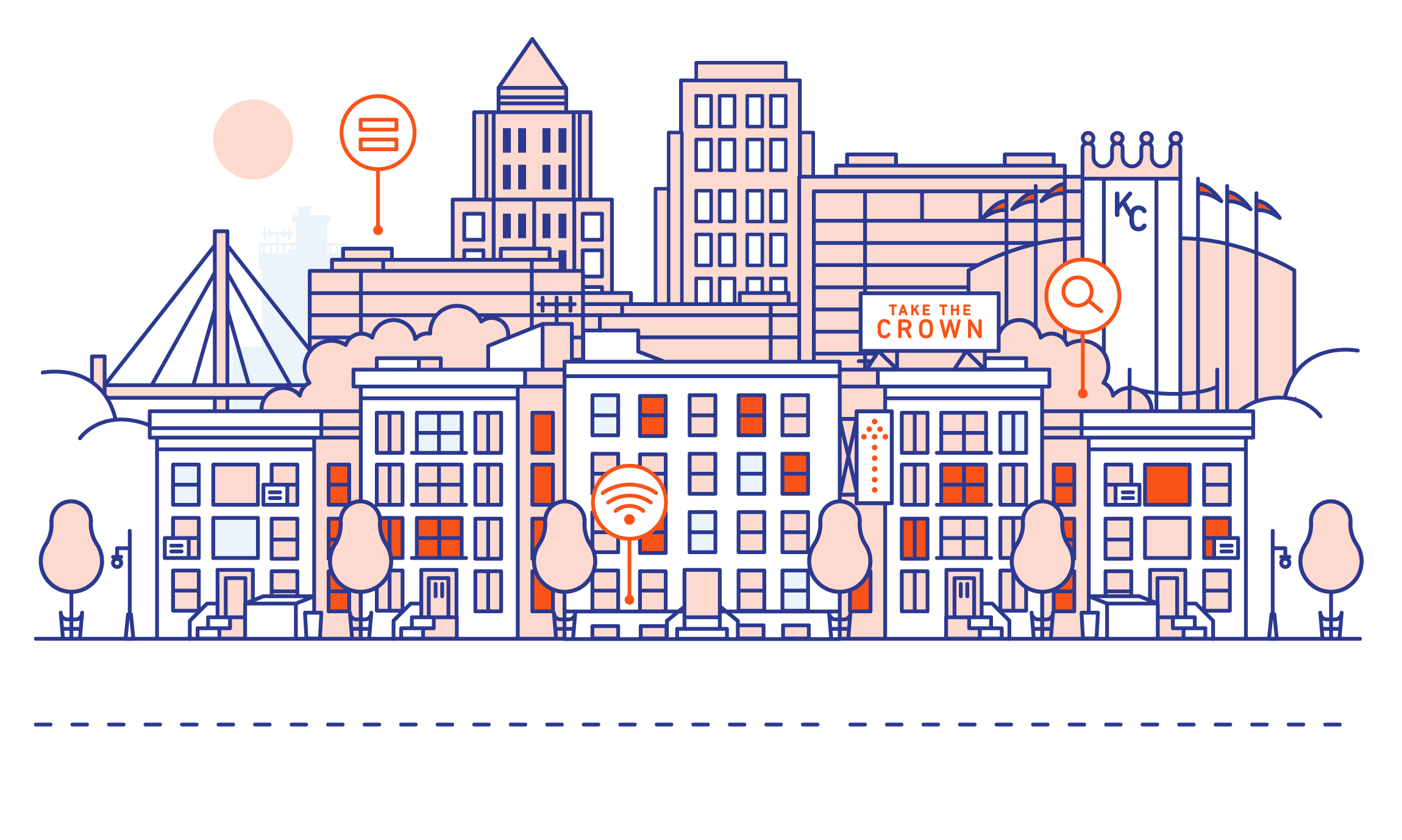How seven cities are. Neighborhood clipart city layout