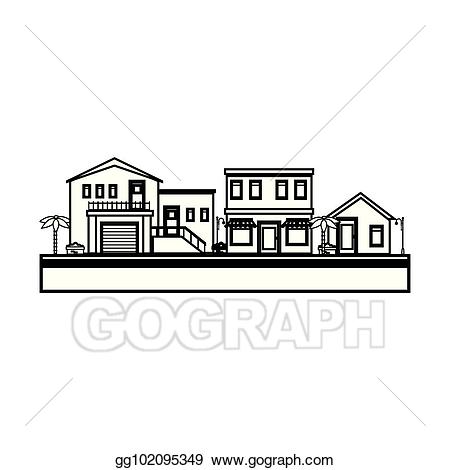 neighborhood clipart illustration