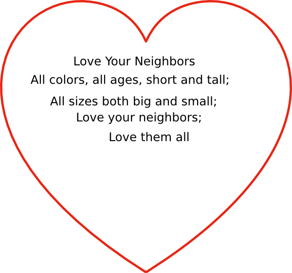 Neighborhood clipart love your neighbor. Heart clip art at