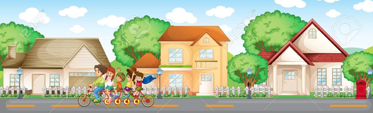 Neighborhood clipart suburb. Suburban clip art library