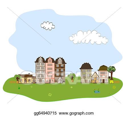 Neighbors clipart nice neighborhood. Clip art vector beautiful
