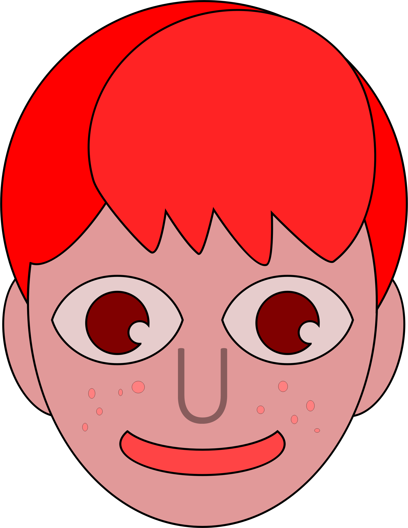 Redhead with eyes big. Nerd clipart brown hair brown eye
