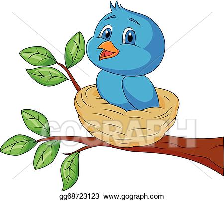 nest clipart blue bird