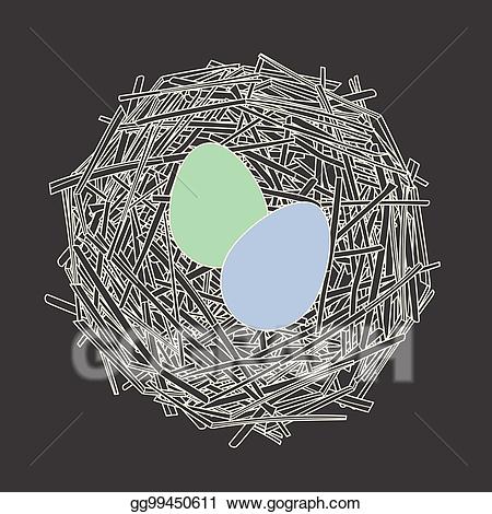 nest clipart two egg