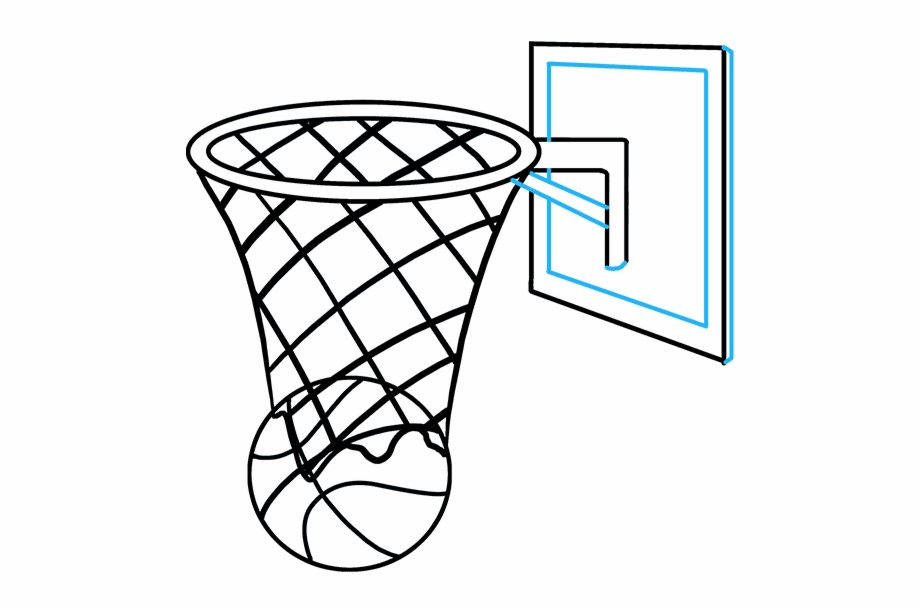 How to draw basketball. Net clipart drawing