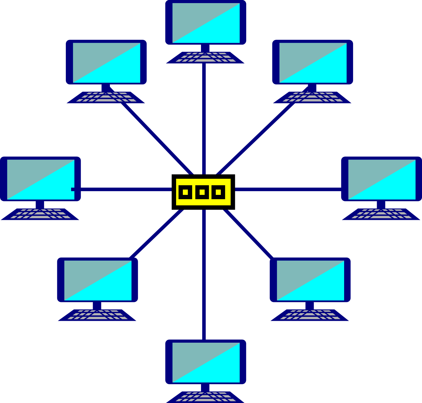 Network Clipart Star Topology Network Star Topology Transparent Free ...