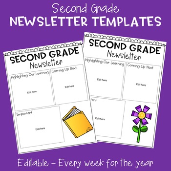 Newsletter clipart 2nd grade. Editable newsletters templates nd