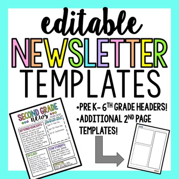 Editable newsletters templates nd. Newsletter clipart 2nd grade