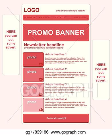 Newsletter clipart article. Eps illustration responsive template