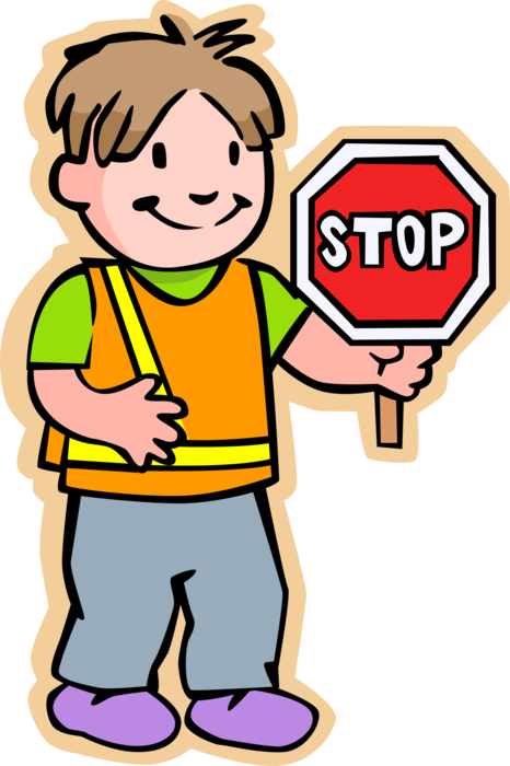 School crossing guard with. Stop clipart cartoon