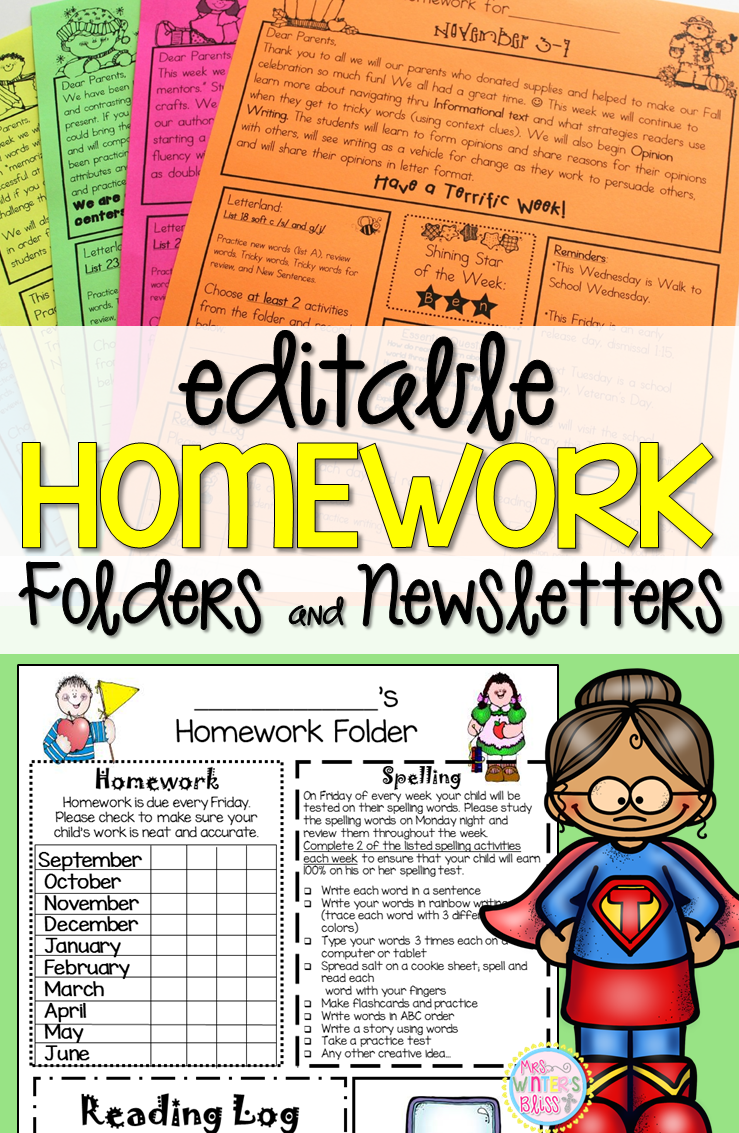 The write spot a. Newsletter clipart kindergarten homework
