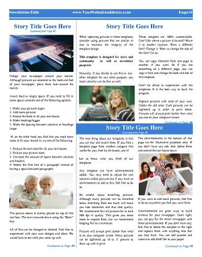 Newsletter clipart newspaper column. All purpose inside page