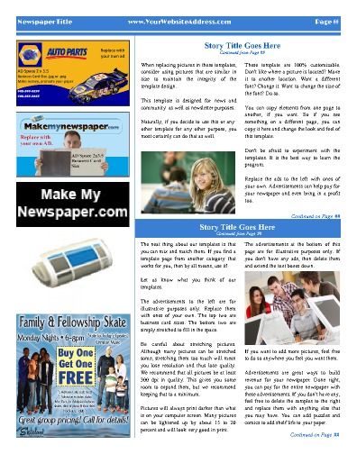 All purpose inside page. Newsletter clipart newspaper column