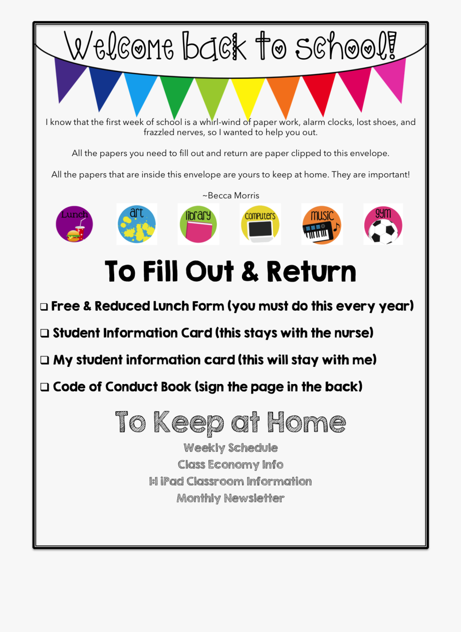 Newsletter clipart parent newsletter. First day of school