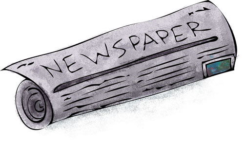newspaper clipart rolled up