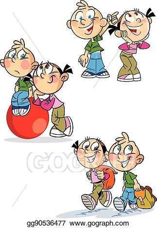 Nice clipart happy situation. Vector art emotions and