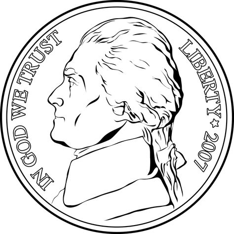Nickel clipart nickel coin. Portrait on a us