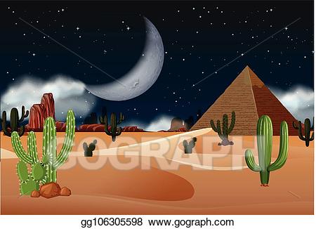 night clipart desert night