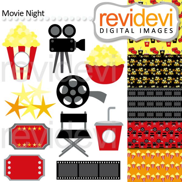 Movie and papers perfect. Night clipart goods