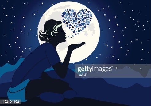 night clipart moon girl