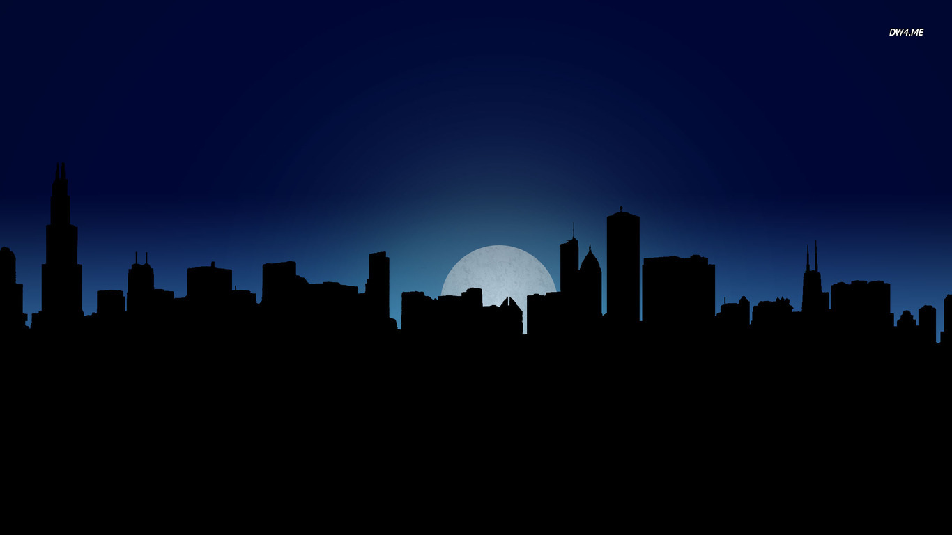 Night clipart night skyline. Chicago at wallpaper vector