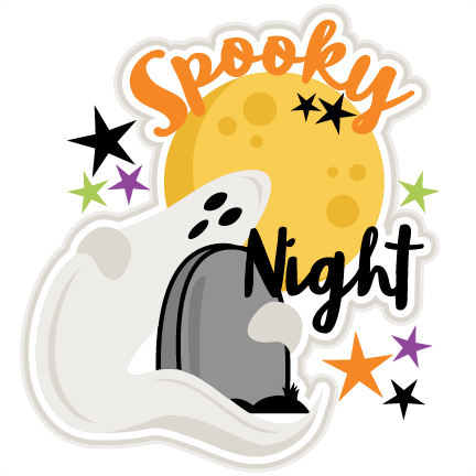 Title svg scrapbook cut. Night clipart spooky night