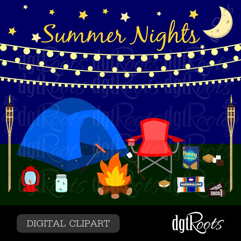 night clipart summer