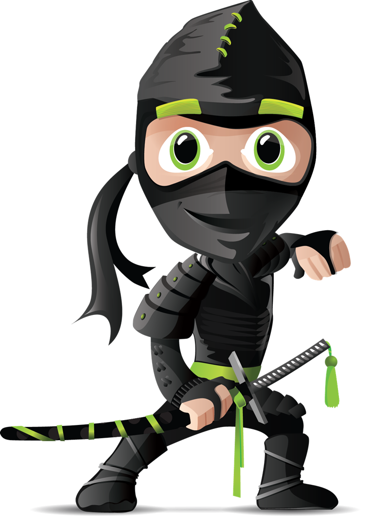 ninja clipart black and white