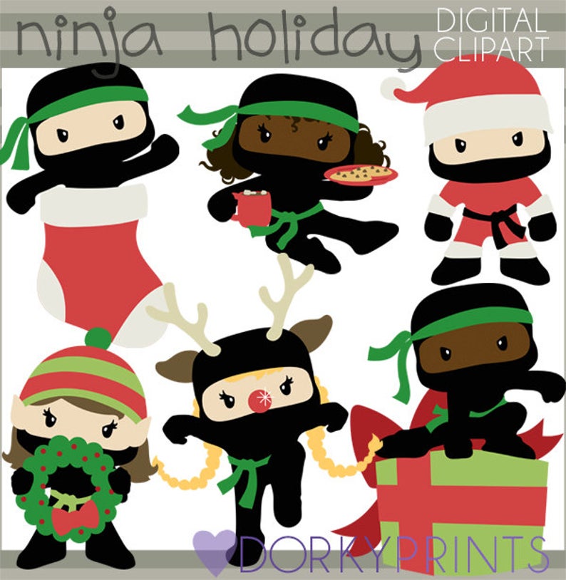 ninja clipart christmas