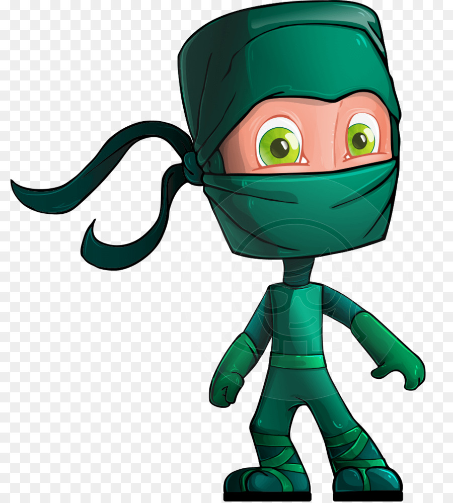 Cartoon illustration video . Ninja clipart green ninja