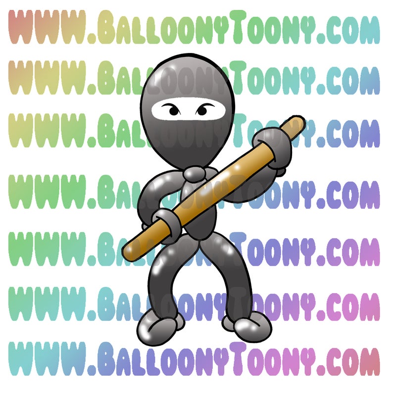 Balloon animal image menu. Ninja clipart halloween