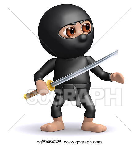 Drawing d with gg. Ninja clipart holding katana